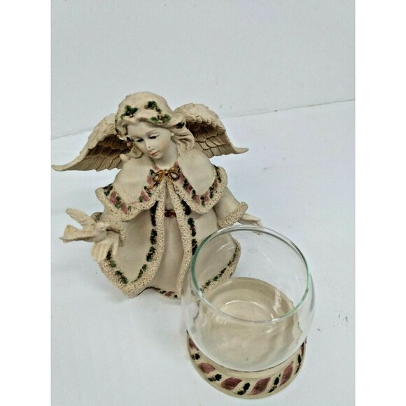 Porcelain Angel of Peace Candle Holder Figurine by Cher Lane 5 1/2" - Picture 2 of 12